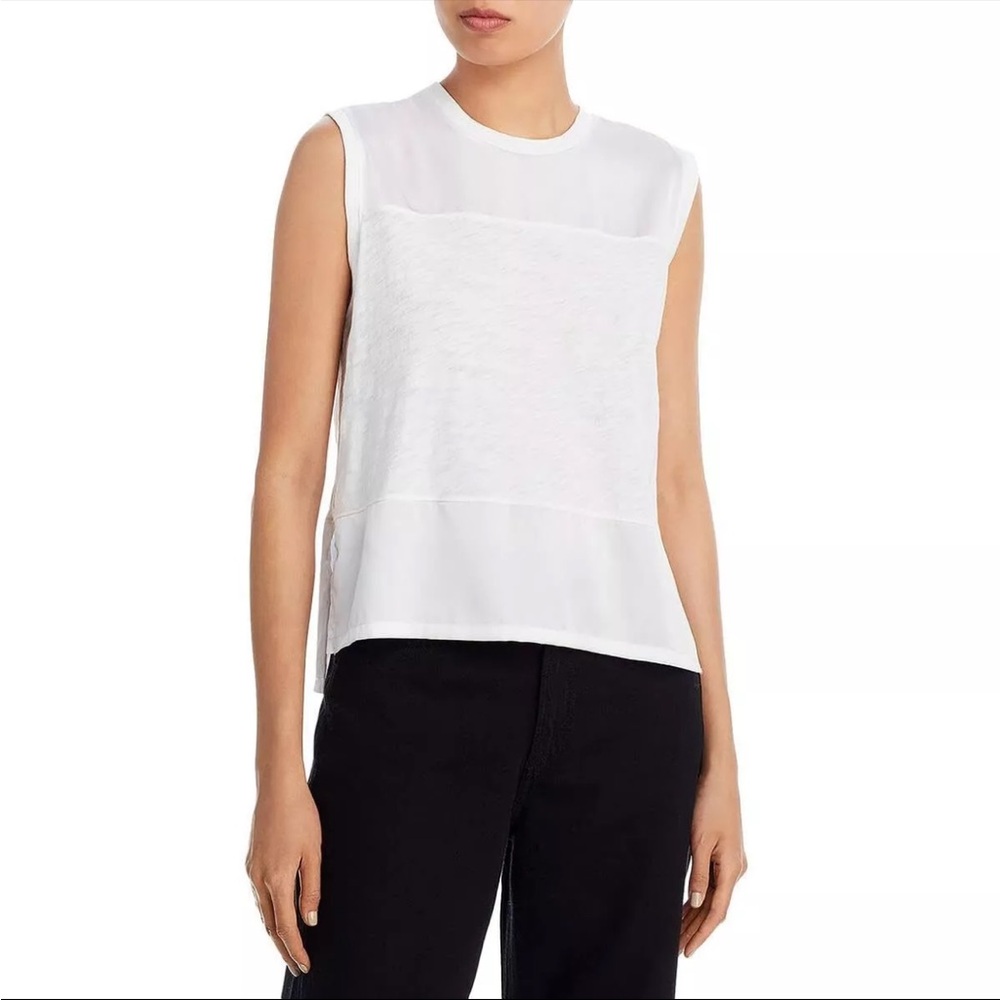 ATM Womens Slub Crewneck Pullover Top White Size small